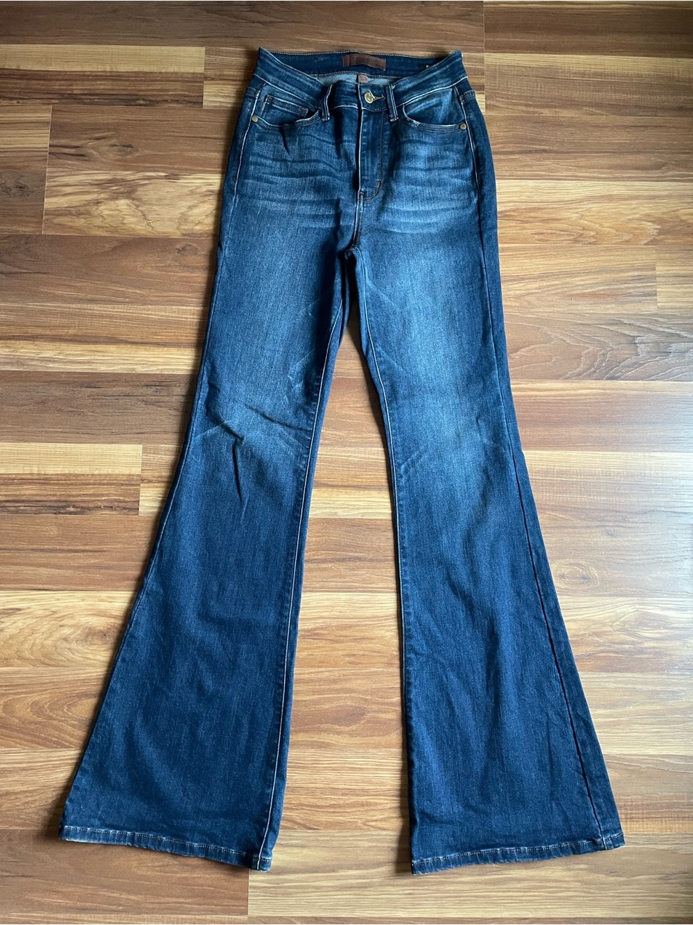 Judy Blue High Waist Classic Contrast Wash Flare Jeans Non Distressed 1 / 25